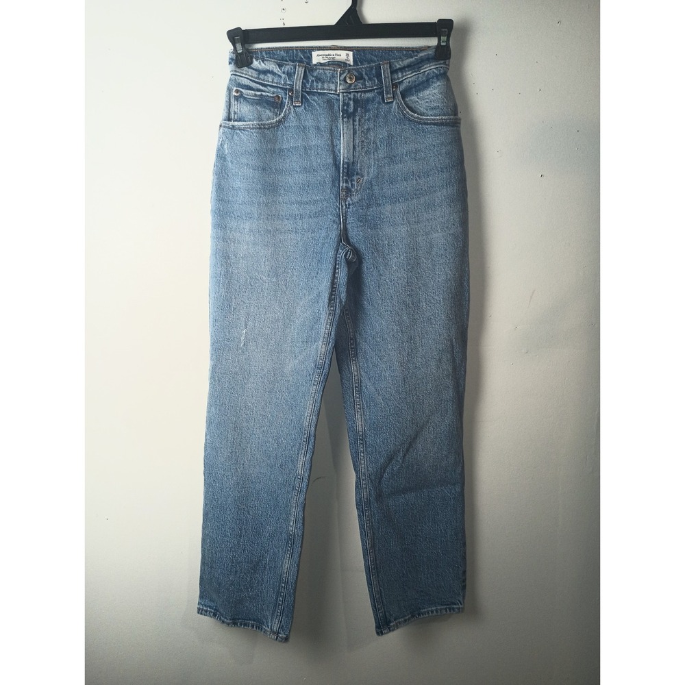 Abercrombie & Fitch Curve Love 90s Straight Ultra High Rise Jeans Blue 28 6s